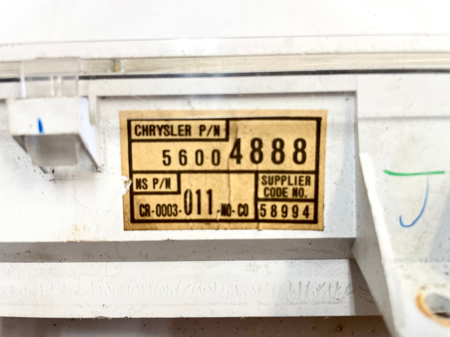 Jeep YJ center gauge cluster 92-95 WRANGLER  fuel temp oil pressure gas battery