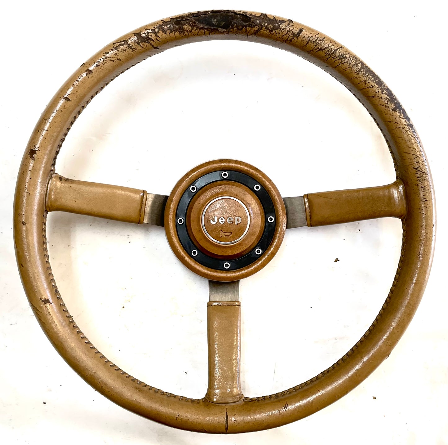 Jeep XJ Cherokee YJ Wrangler tan steering wheel factory leather FREE SHIPPING