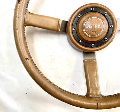 Jeep XJ Cherokee YJ Wrangler tan steering wheel factory leather FREE SHIPPING
