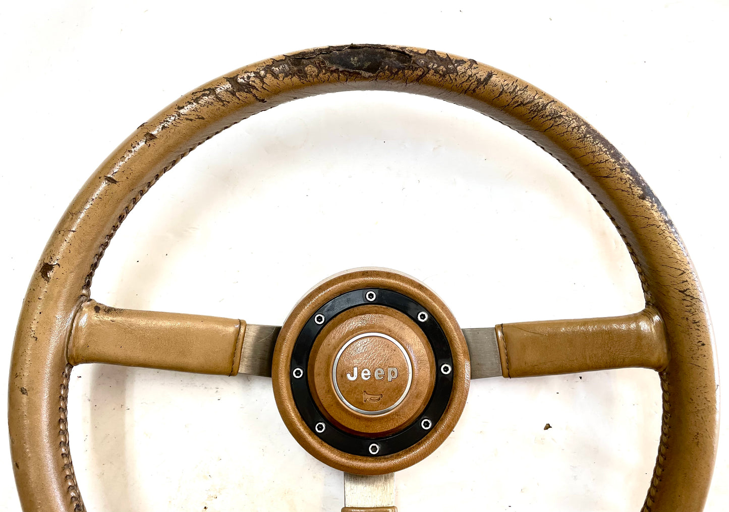 Jeep XJ Cherokee YJ Wrangler tan steering wheel factory leather FREE SHIPPING