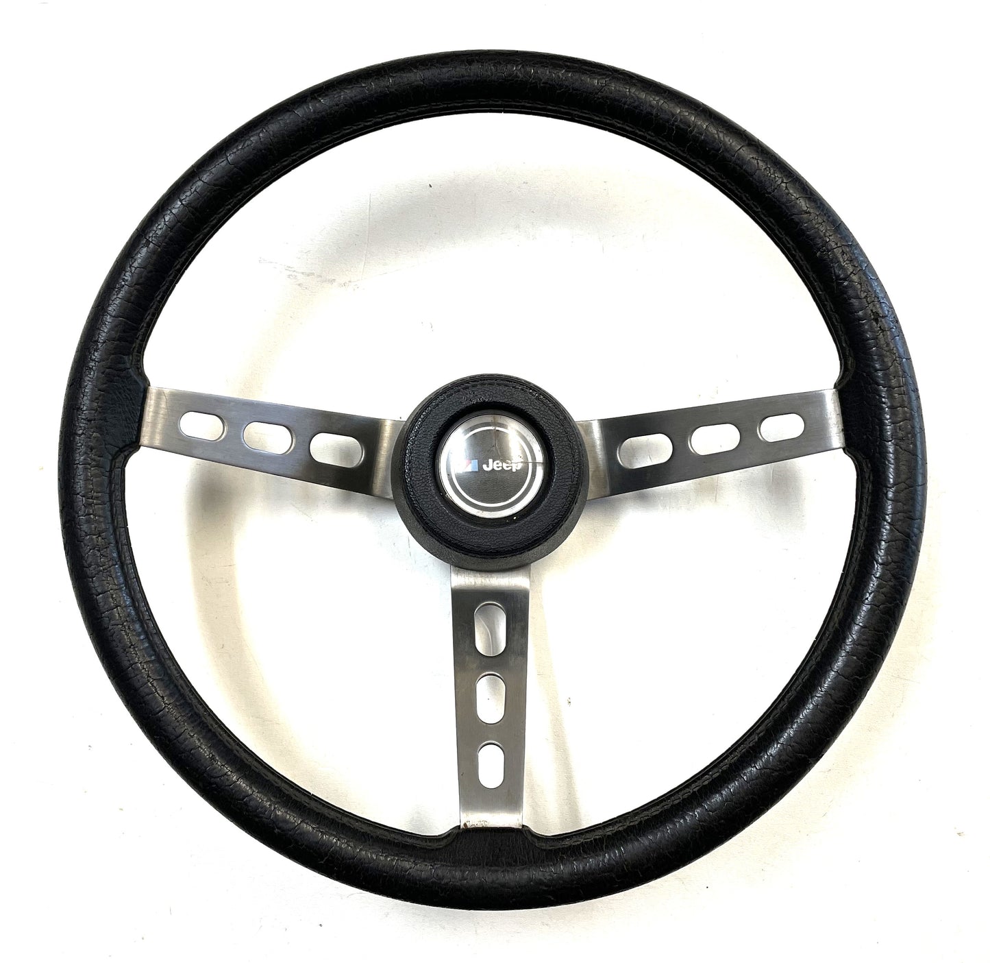 Volante Jeep CJ CJ5 CJ7 CJ8 de fábrica 76-86 Botón de bocina AMC Renegade negro!! 