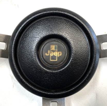 Jeep CJ steering wheel CJ5 CJ7 76-86 AMC horn button black J10 Cherokee AMC FSJ