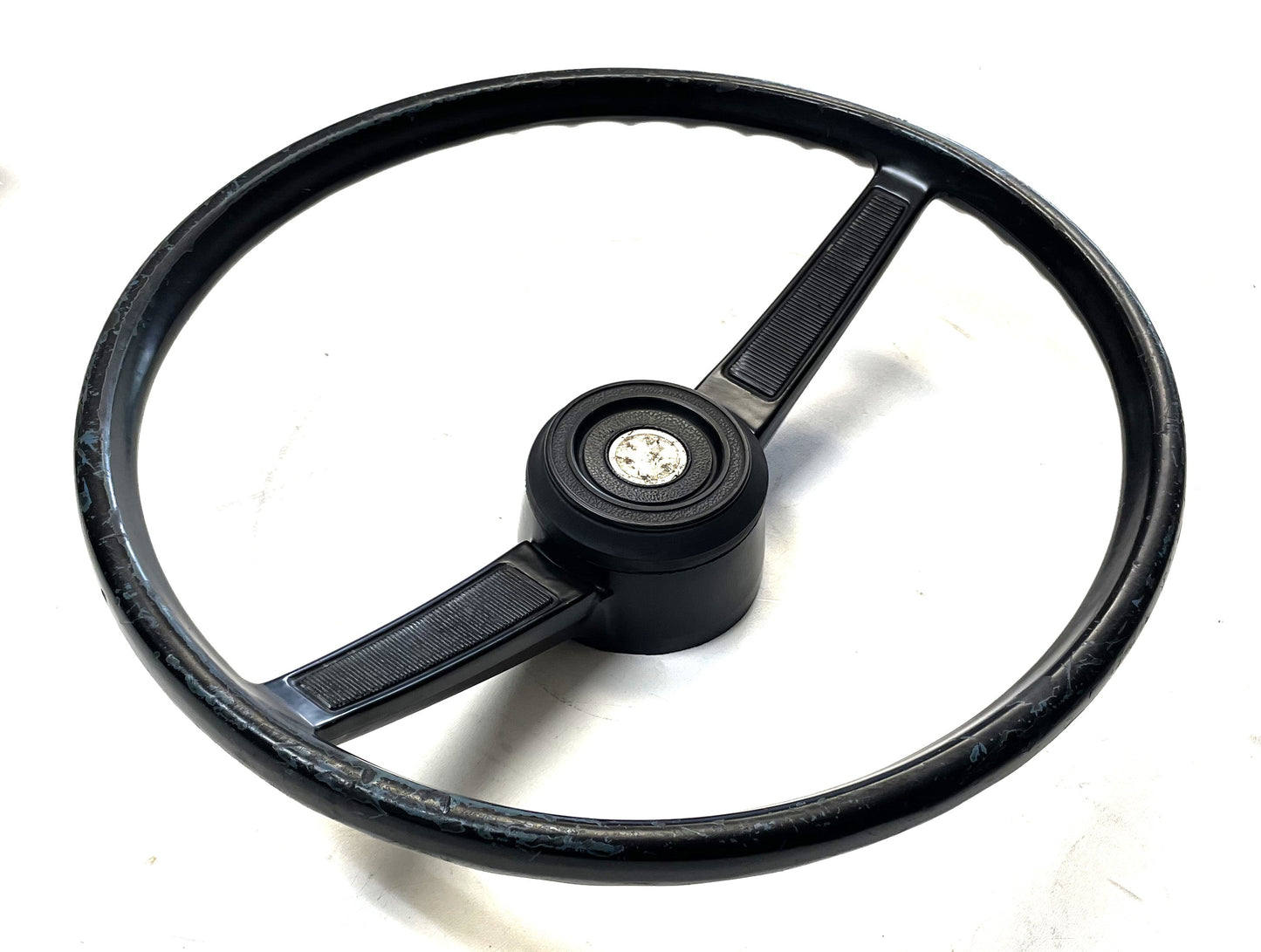 Jeep CJ steering wheel fits 76-86 CJ5 CJ7 CJ8 horn button Factory Black !