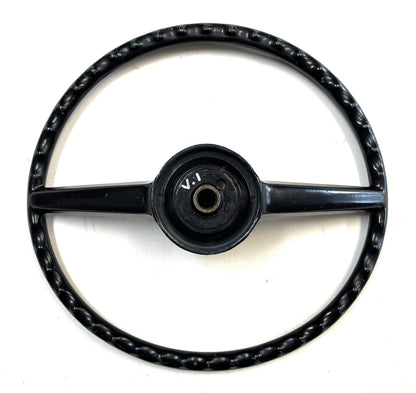 Jeep CJ steering wheel fits 76-86 CJ5 CJ7 CJ8 horn button Factory Black !