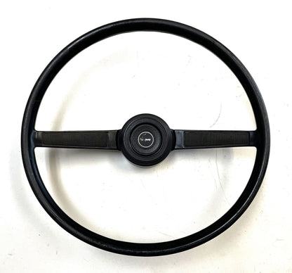 Jeep CJ steering wheel fits 76-86 CJ5 CJ7 CJ8 horn button Factory Black !!