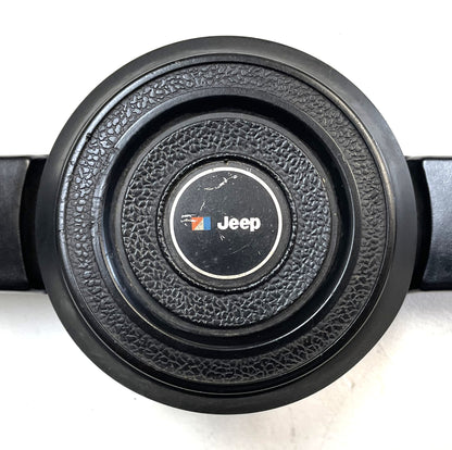 Jeep CJ steering wheel fits 76-86 CJ5 CJ7 CJ8 horn button Factory Black !!