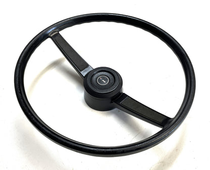 Jeep CJ steering wheel fits 76-86 CJ5 CJ7 CJ8 horn button Factory Black !!