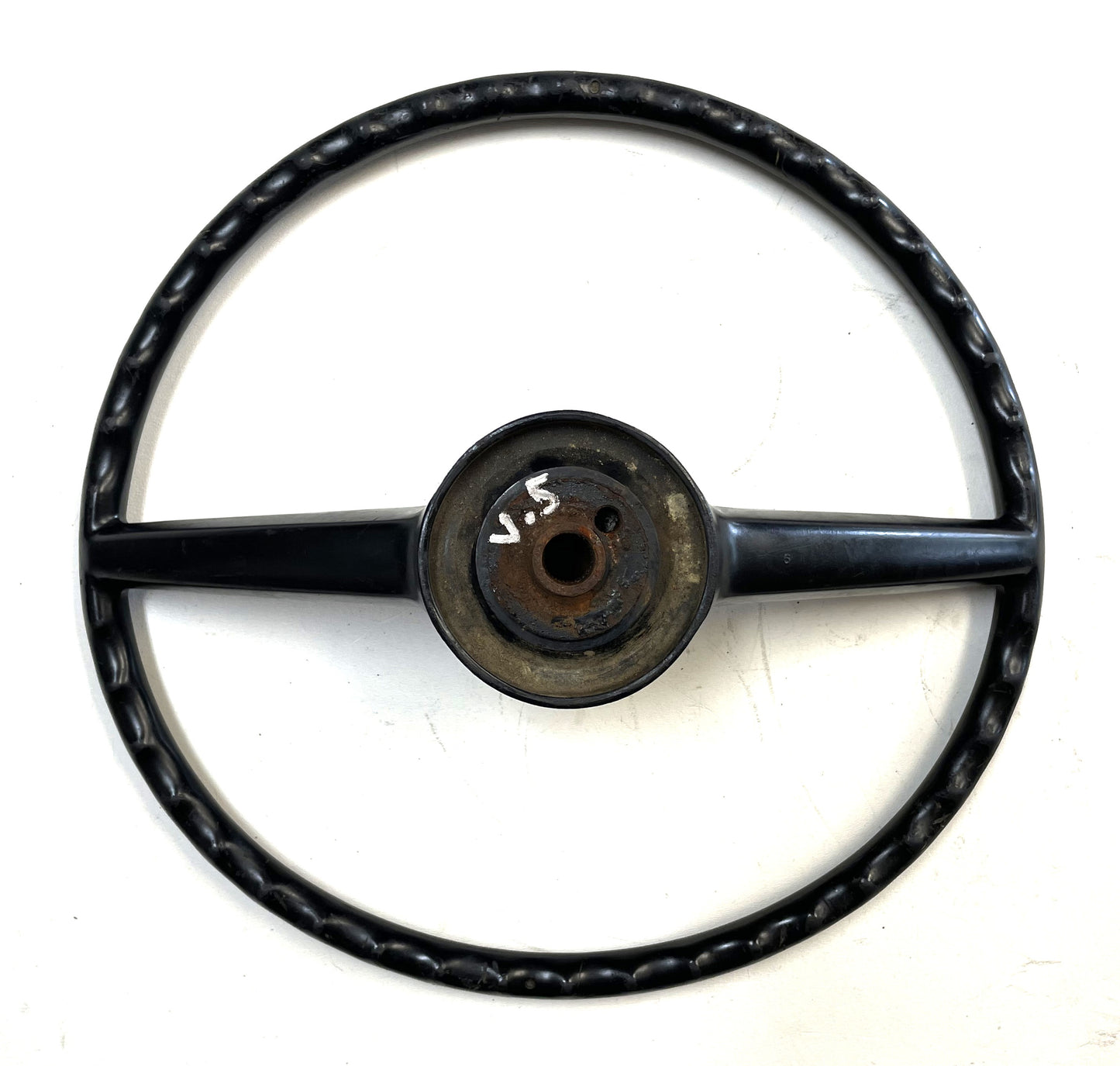 Jeep CJ steering wheel fits 76-86 CJ5 CJ7 CJ8 horn button Factory Black !!