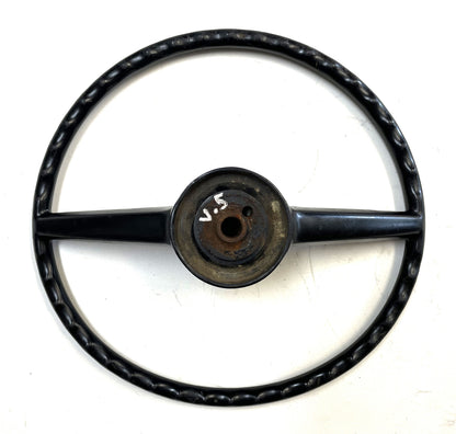 Jeep CJ steering wheel fits 76-86 CJ5 CJ7 CJ8 horn button Factory Black !!