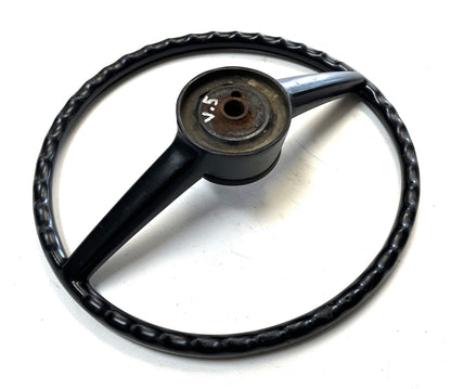 Jeep CJ steering wheel fits 76-86 CJ5 CJ7 CJ8 horn button Factory Black !!