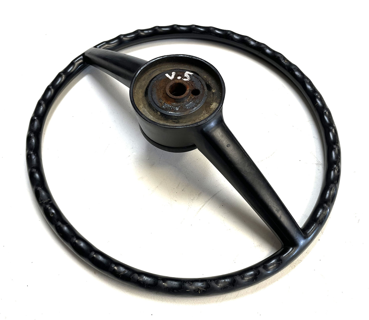 Jeep CJ steering wheel fits 76-86 CJ5 CJ7 CJ8 horn button Factory Black !!