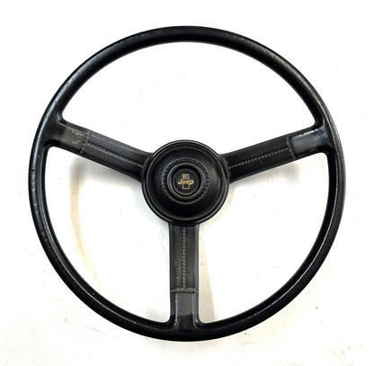 Jeep CJ Black Steering Wheel CJ5 CJ7 CJ8 76-86 AMC with Horn Button Factory #