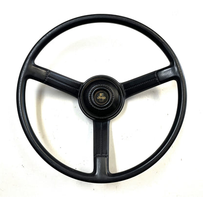 Jeep CJ Black Steering Wheel CJ5 CJ7 CJ8 76-86 AMC with Horn Button Factory