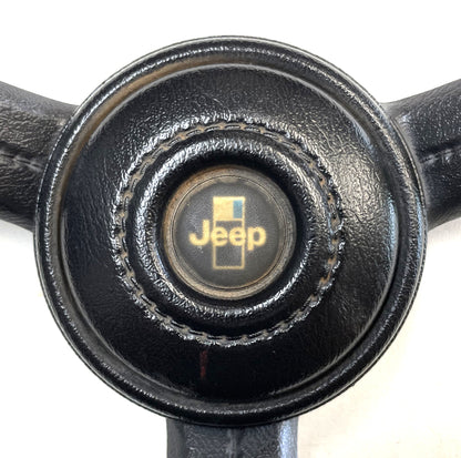 Jeep CJ Black Steering Wheel CJ5 CJ7 CJ8 76-86 AMC with Horn Button Factory