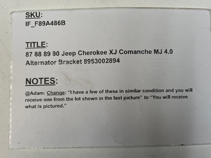 Soporte del alternador para Jeep Cherokee XJ Comanche MJ 4.0 87 88 89 90 8953002894 