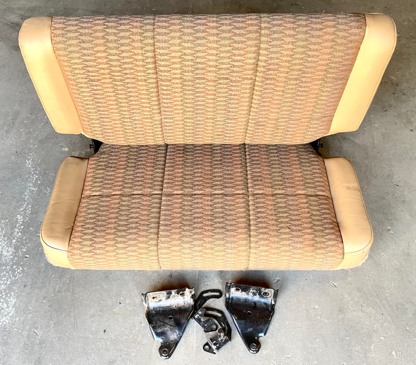 Jeep TJ Wrangler back Seat with brackets Tan factory folding rear 97-02