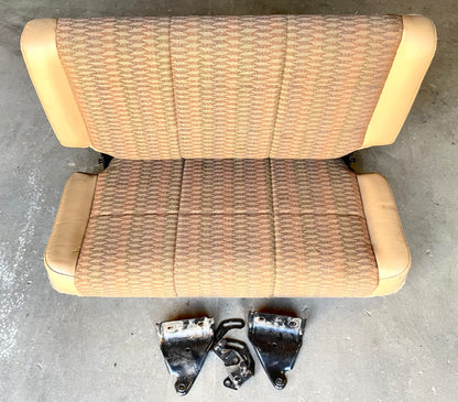 Jeep TJ Wrangler back Seat with brackets Tan factory folding rear 97-02