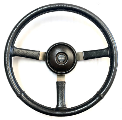 Jeep factory steering wheel 87-95 YJ CJ5 CJ7 CJ8 Leather wrap Grey FREE SHIP!