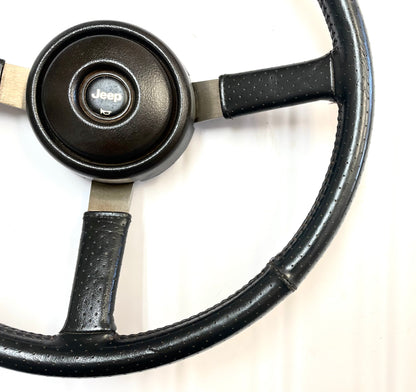 Jeep factory steering wheel 87-95 YJ CJ5 CJ7 CJ8 Leather wrap Grey FREE SHIP!