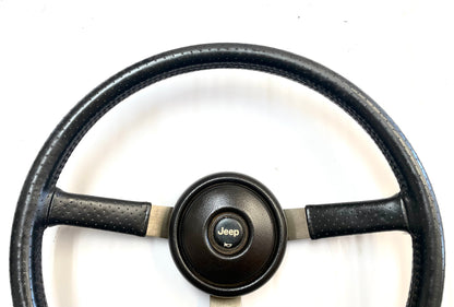 Jeep factory steering wheel 87-95 YJ CJ5 CJ7 CJ8 Leather wrap Grey FREE SHIP!