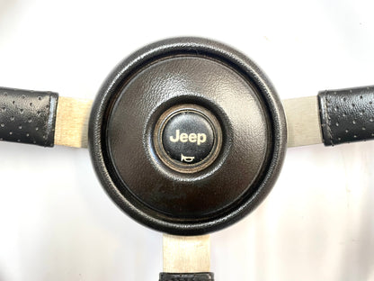 Jeep factory steering wheel 87-95 YJ CJ5 CJ7 CJ8 Leather wrap Grey FREE SHIP!