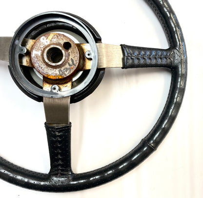 Jeep factory steering wheel 87-95 YJ CJ5 CJ7 CJ8 Leather wrap Grey FREE SHIP!