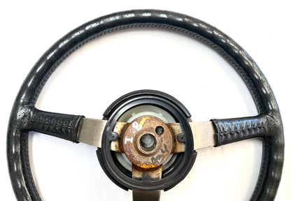 Jeep factory steering wheel 87-95 YJ CJ5 CJ7 CJ8 Leather wrap Grey FREE SHIP!