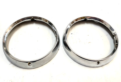 Jeep CJ Chrome Headlight Bezels Trim Beauty Ring bezel Set Pair CJ7 CJ5 CJ8!!