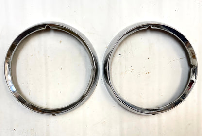 Jeep CJ Chrome Headlight Bezels Trim Beauty Ring bezel Set Pair CJ7 CJ5 CJ8!!