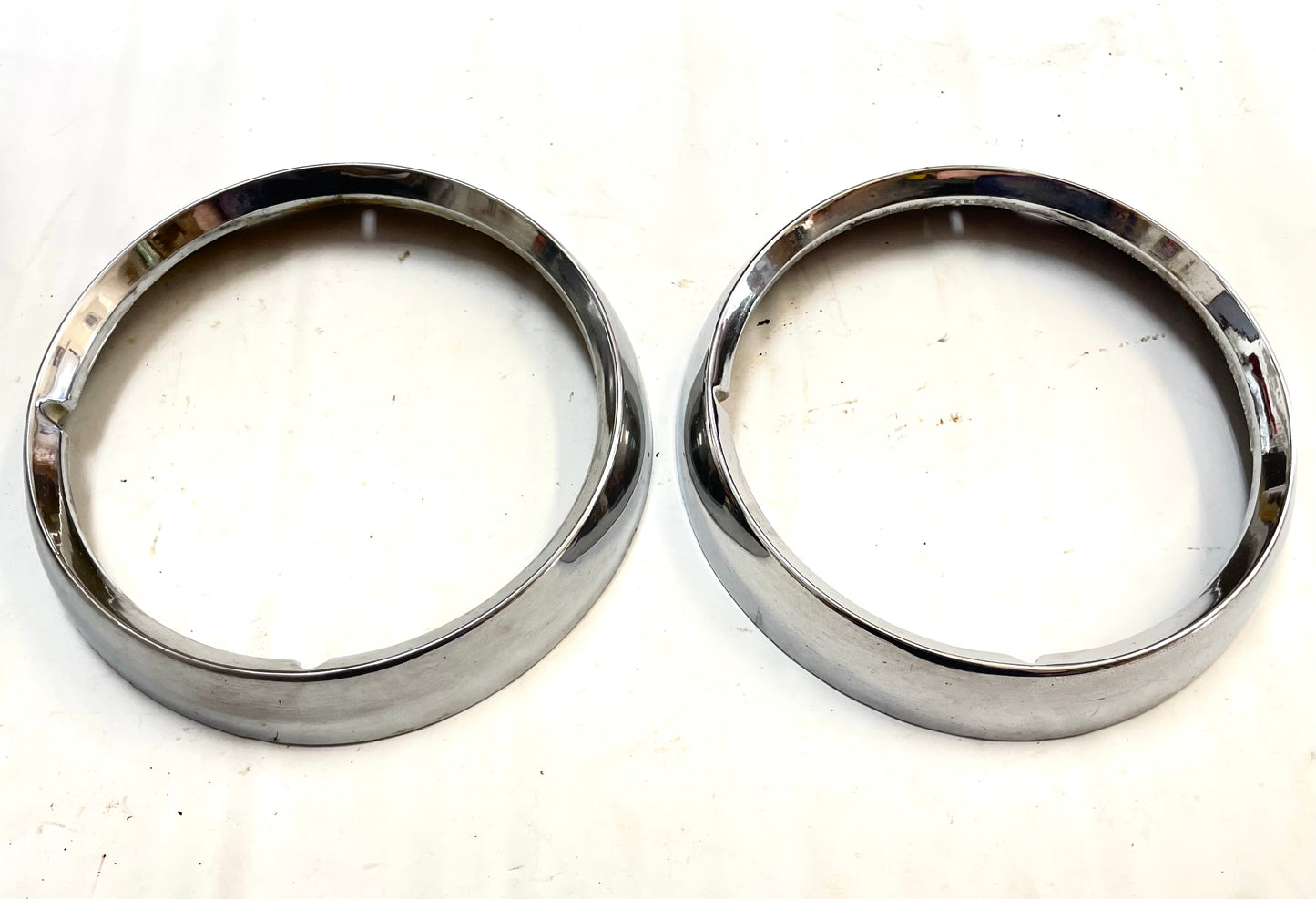 Jeep CJ Chrome Headlight Bezels Trim Beauty Ring bezel Set Pair CJ7 CJ5 CJ8!!