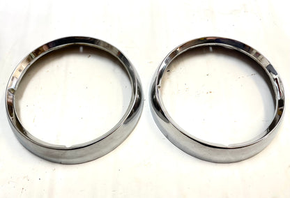 Jeep CJ Chrome Headlight Bezels Trim Beauty Ring bezel Set Pair CJ7 CJ5 CJ8!!