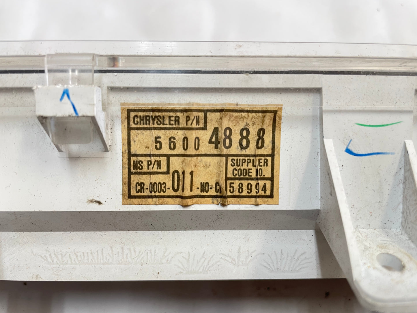 Jeep YJ center gauge cluster WRANGLER 92-95 fuel temp oil pressure volt