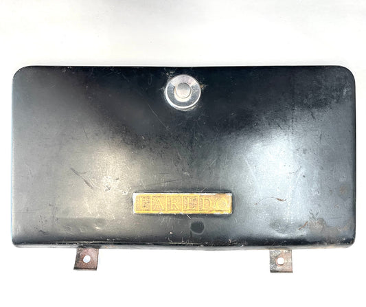 Jeep CJ Laredo glove box lid with emblem push button latch Cj5 Cj7 Cj8 CJ AMC