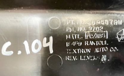 Jeep TJ Wrangler Dash Trim Top Cover Defrost Vent Agate Dark Grey Bezel FACTORY!