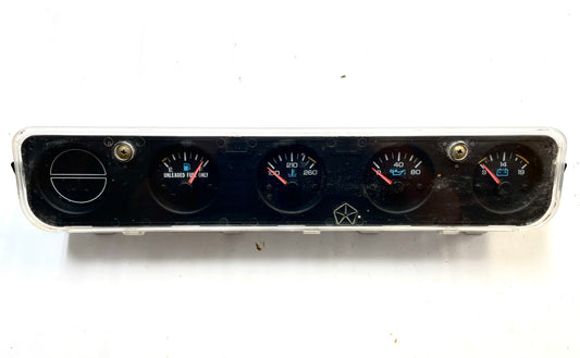 Jeep YJ center gauge cluster 92-95 Wrangler fuel temp oil pressure volt READ AD