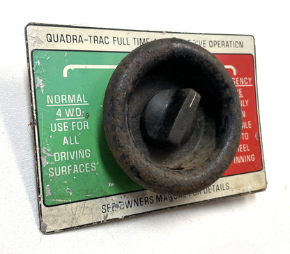 Jeep Quadratrac Emergency Drive Switch Glovebox 4x4 CJ7 Wagoneer Cherokee J10!