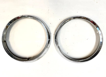 Jeep CJ Chrome Headlight Bezels Trim Beauty Ring bezel Set Pair CJ7 CJ5 CJ8 !