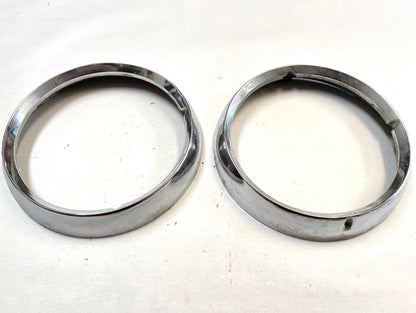 Jeep CJ Chrome Headlight Bezels Trim Beauty Ring bezel Set Pair CJ7 CJ5 CJ8 !