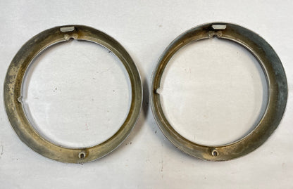 Jeep CJ Chrome Headlight Bezels Trim Beauty Ring bezel Set Pair CJ7 CJ5 CJ8 !