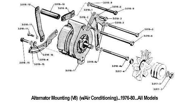 Jeep AMC V8 alternator bracket w/ AC CJ5 CJ7 304 360 401 Cherokee Wagoneer J10 !