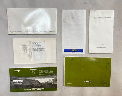 03 Jeep Wrangler TJ Owners MANUAL and Maintenance log book RIGHT HAND DRIVE