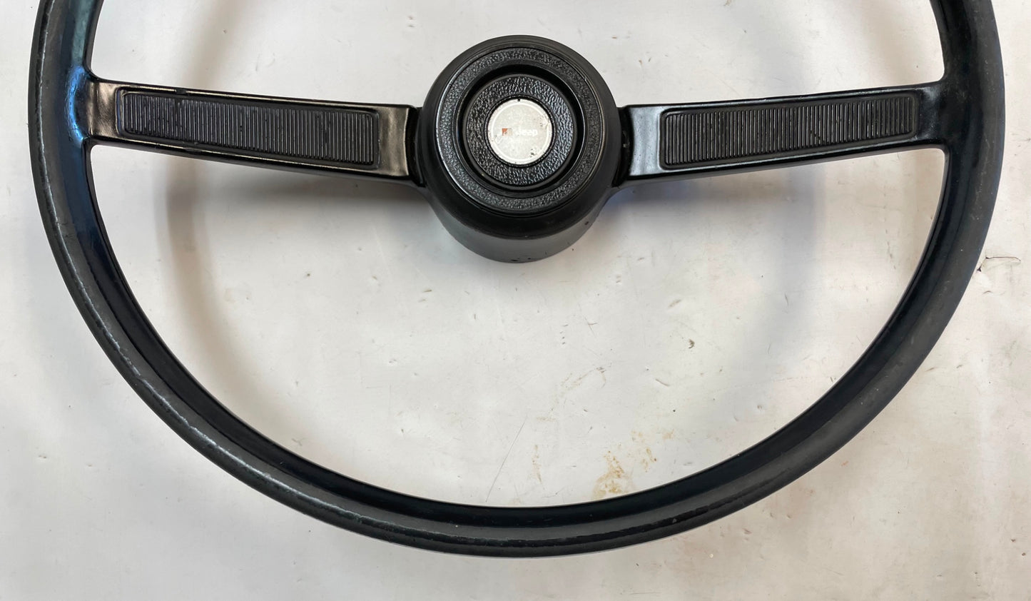 Jeep Black steering wheel CJ5 CJ7 CJ8 76-86 horn button Factory FREE SHIP