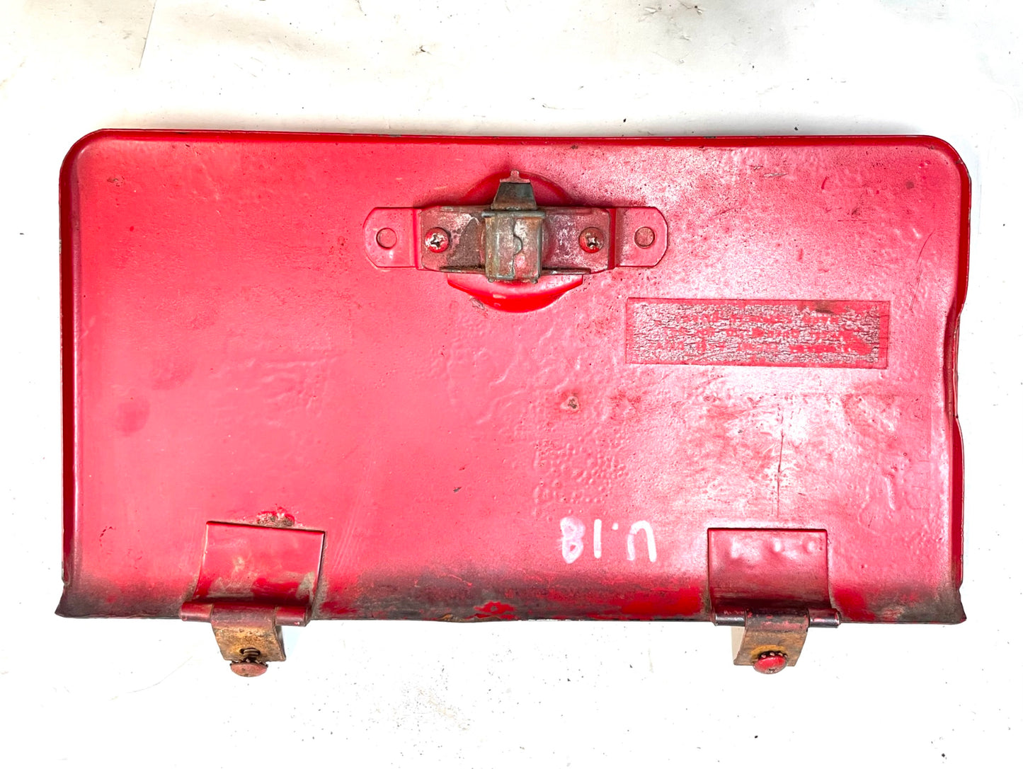 Jeep CJ Laredo glove box lid with emblem push button latch CJ5 CJ7 CJ8 CJ RED