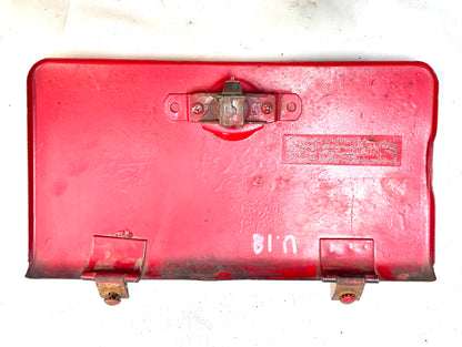Jeep CJ Laredo glove box lid with emblem push button latch CJ5 CJ7 CJ8 CJ RED
