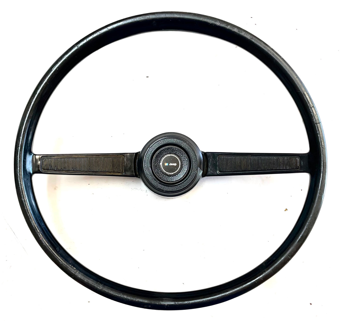Jeep CJ steering wheel fits 76-86 CJ5 CJ7 CJ8 horn button Factory Black