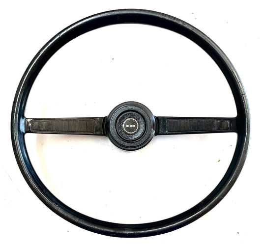 Jeep CJ steering wheel fits 76-86 CJ5 CJ7 CJ8 horn button Factory Black