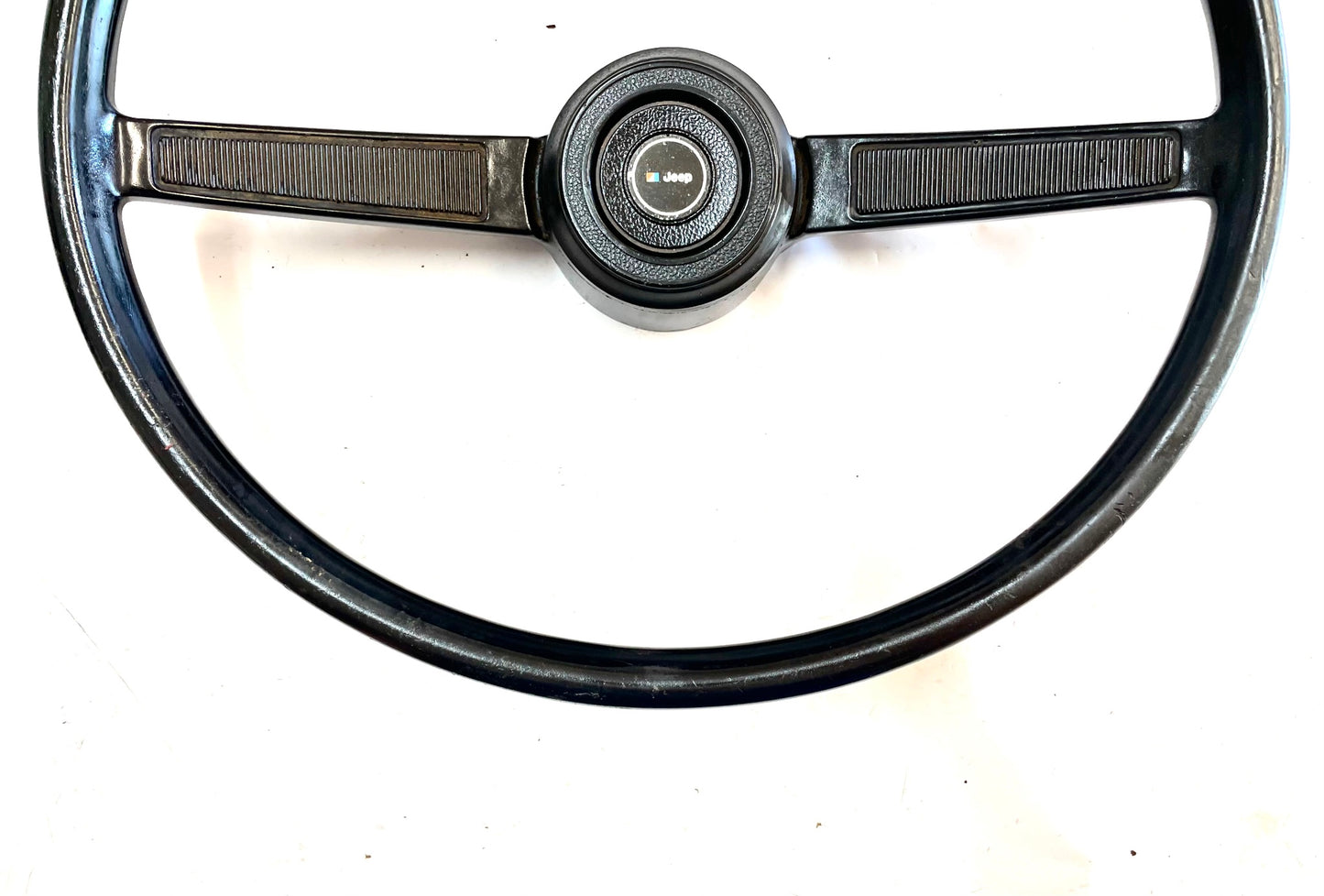 Jeep CJ steering wheel fits 76-86 CJ5 CJ7 CJ8 horn button Factory Black