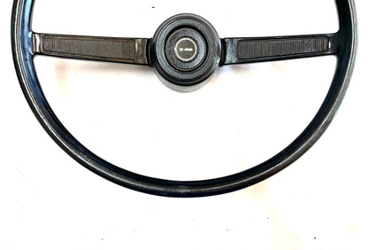 Jeep CJ steering wheel fits 76-86 CJ5 CJ7 CJ8 horn button Factory Black