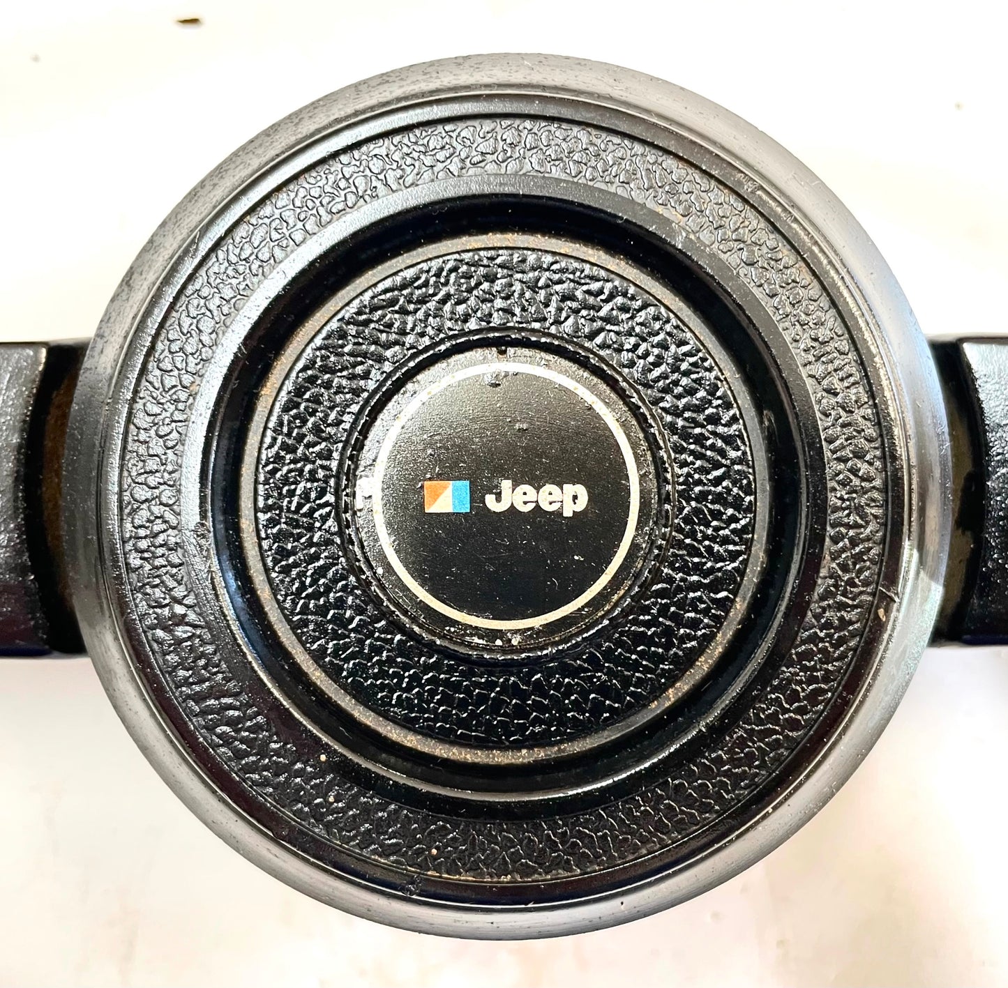 Jeep CJ steering wheel fits 76-86 CJ5 CJ7 CJ8 horn button Factory Black