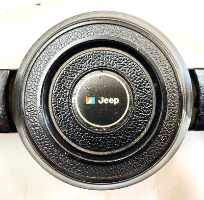 Jeep CJ steering wheel fits 76-86 CJ5 CJ7 CJ8 horn button Factory Black